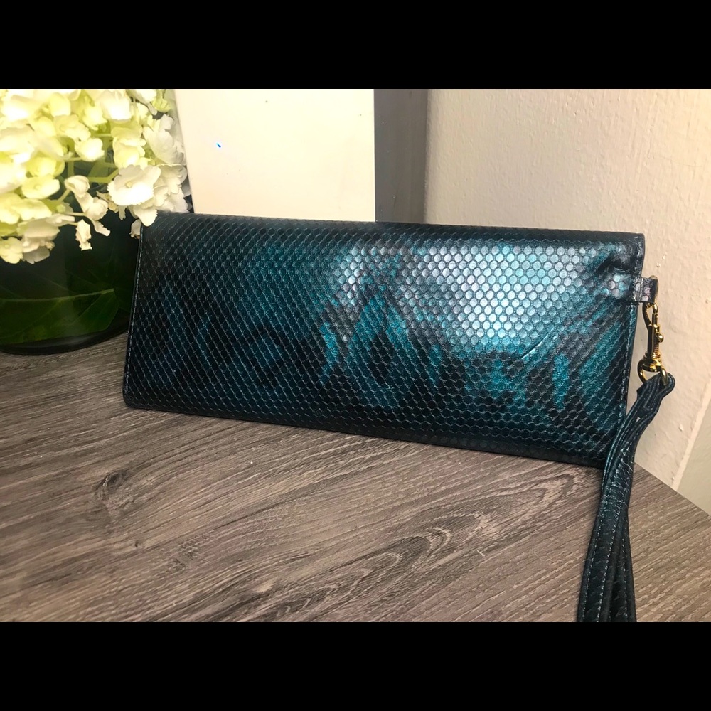 Green Vinyl Python Marc Jacobs Envelope Wristlet - image 2